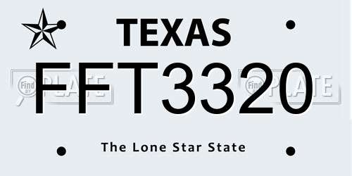 FFT3320 Texas License Plate