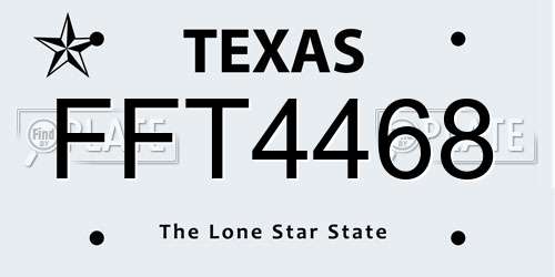 FFT4468 Texas License Plate