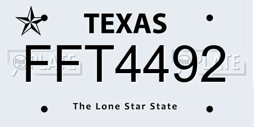 FFT4492 Texas License Plate