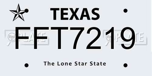 FFT7219 Texas License Plate