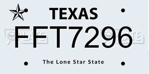 FFT7296 Texas License Plate