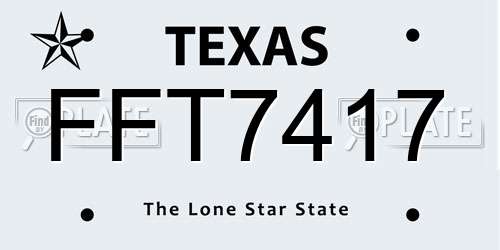 FFT7417 Texas License Plate