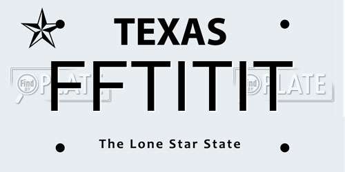 FFTITIT Texas License Plate