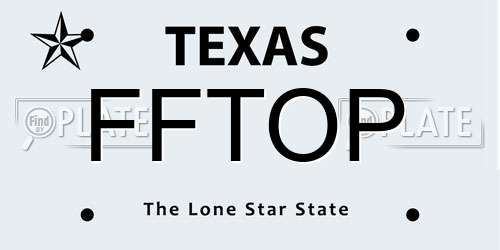 FFTOP Texas License Plate