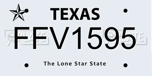 FFV1595 Texas License Plate