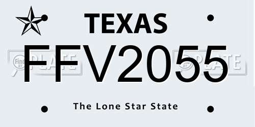 FFV2055 Texas License Plate