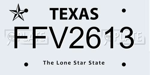 FFV2613 Texas License Plate