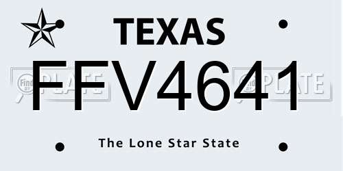 FFV4641 Texas License Plate