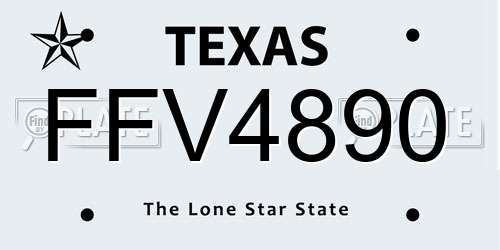 FFV4890 Texas License Plate