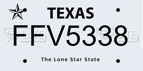 FFV5338 Texas License Plate