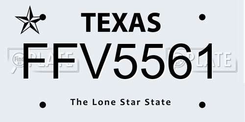 FFV5561 Texas License Plate