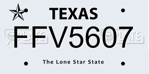 FFV5607 Texas License Plate