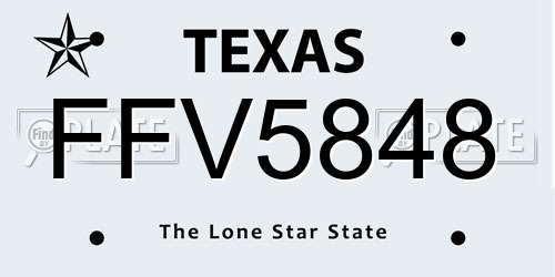 FFV5848 Texas License Plate