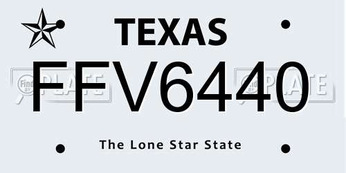 FFV6440 Texas License Plate