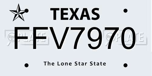 FFV7970 Texas License Plate