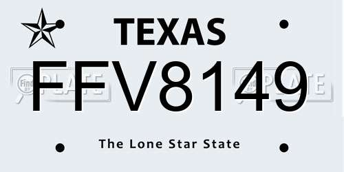 FFV8149 Texas License Plate