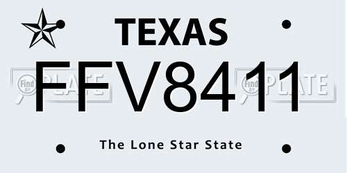 FFV8411 Texas License Plate