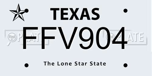 FFV904 Texas License Plate