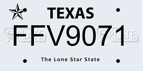 FFV9071 Texas License Plate