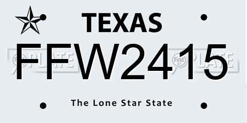FFW2415 Texas License Plate