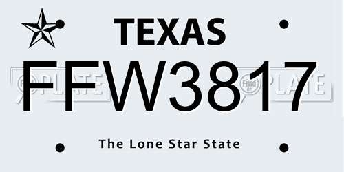 FFW3817 Texas License Plate