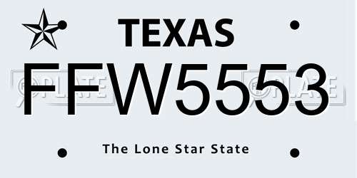 FFW5553 Texas License Plate