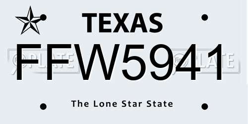 FFW5941 Texas License Plate