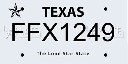 FFX1249 Texas License Plate