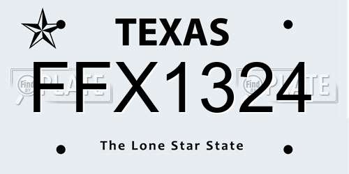 FFX1324 Texas License Plate