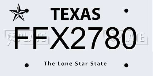 FFX2780 Texas License Plate