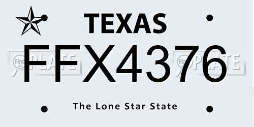 FFX4376 Texas License Plate
