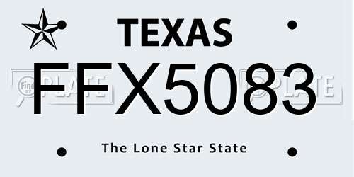 FFX5083 Texas License Plate