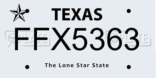 FFX5363 Texas License Plate