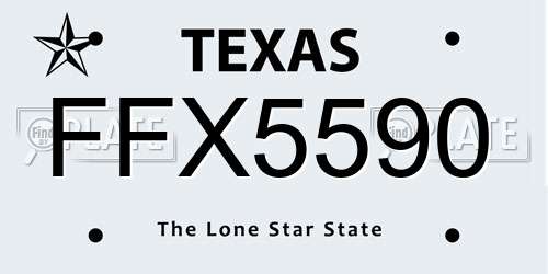 FFX5590 Texas License Plate