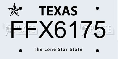 FFX6175 Texas License Plate