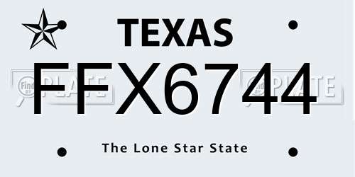 FFX6744 Texas License Plate