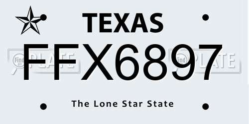 FFX6897 Texas License Plate