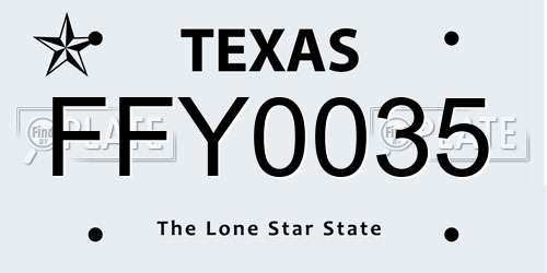 FFY0035 Texas License Plate