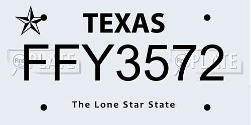 FFY3572 Texas License Plate