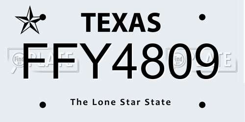 FFY4809 Texas License Plate