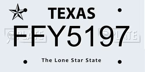 FFY5197 Texas License Plate