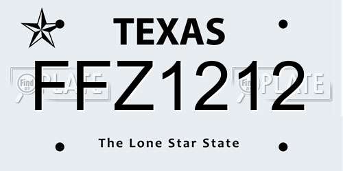 FFZ1212 Texas License Plate