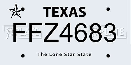 FFZ4683 Texas License Plate