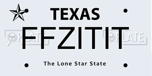 FFZITIT Texas License Plate