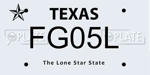 FG05L Texas License Plate