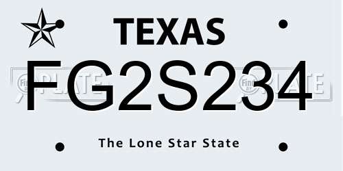 FG2S234 Texas License Plate