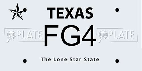 FG4 Texas License Plate