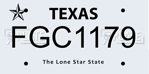 FGC1179 Texas License Plate