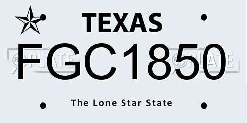 FGC1850 Texas License Plate