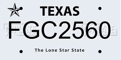 FGC2560 Texas License Plate